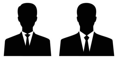 set of two man avatar in a business suit object vector