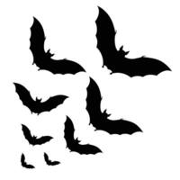 a flying bats silhouette object vector