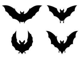 a set of bats silhouette object vector