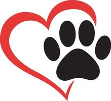 Cute and Simple Paw Print Heart Design for Pet Memorial Projects vector