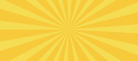 sunburst background with rays and burst of light. Retro radial pattern with sunshine and yellow glow. Bright, abstract design with a sunny texture. vector
