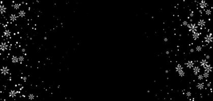 winter background featuring snowflake pattern. White snow Top Falling Gradient over night sky with transparent effect and abstract overlay. vector