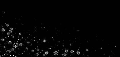 winter background Bottom Corner Border featuring snowflake pattern. White snow Falling over night sky with transparent effect. vector