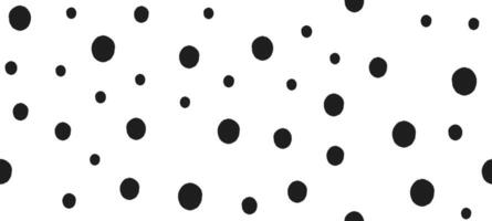 Seamless polkadot pattern featuring irregular crayon spots and splotches. Abstract design with small, cute circles in white and black. vector