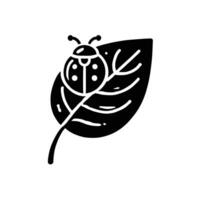 A ladybug is sitting on a leaf vector