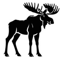 Moose silhouette on white background vector