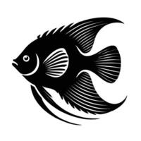 Angelfish silhouette on white background vector