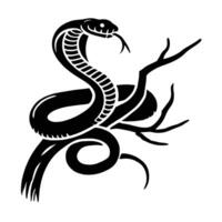 Cobra snake on tree branch vector