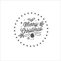 Minimalist Merry Christmas with Stars and Pine Cone Details vector