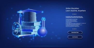 Online education platform offering flexible learning options with resources for students. vector