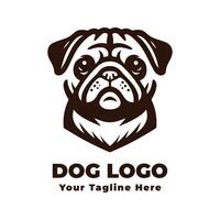 Dog Simple Logo Illustration With Brown Concept vector