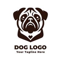 Dog Simple Logo Design With Brown Concept vector