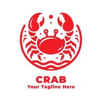 Logo Crab Simple Illustration With Red Concept vector