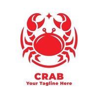 Simple Crab Logo Design With Flat Background vector