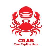 Simple Crab Logo Illustration With Flat Background vector