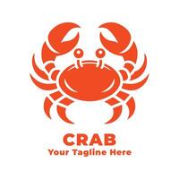 Logo Simple Crab Design With Flat Background vector