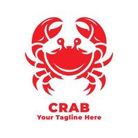 Illustration Crab Simple Logo With Flat Background vector