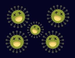 Illustration graphic of Cute character of germ, bacteria and virus set collection. Microbe, Pathogen, Virus icon. Cartoon microbes. Cute cartoon germ in flat style design. EPS10. vector