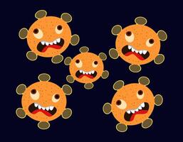 Illustration graphic of Cute character of germ, bacteria and virus set collection. Microbe, Pathogen, Virus icon. Cartoon microbes. Cute cartoon germ in flat style design. EPS10. vector