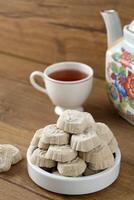 Kue Satu or Kue Koya, Mung Bean Cookies with Various Shape. photo