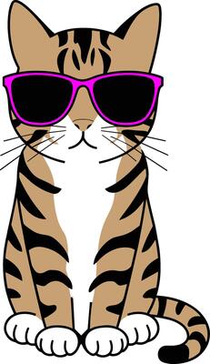 Tabby Cat with Sunglasses