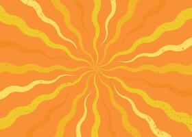 Retro Background 1Yellow sunburst on orange background vector
