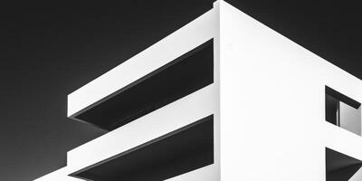Modern minimalist architectural design with stark geometric lines photo