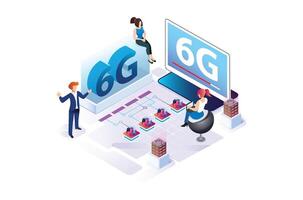 Modern internet speed technology for the development of 6g communication technology vector