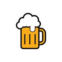 Classic Beer Mug with Foam Icon for Bars and Breweries vector