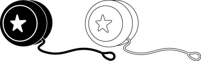 side view yoyo icon set vector