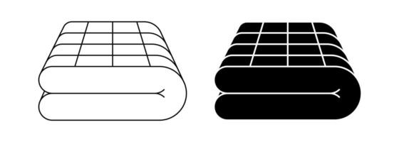 outline silhouette duvet icon set isolated on white background vector