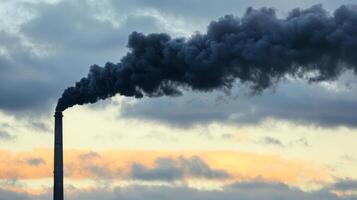 Factory Chimneys Emitting Smoke, close-up shot of large factory chimneys releasing smoke into air photo