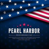 illustration of pearl harbor remembrance day background with american flag and stars vector