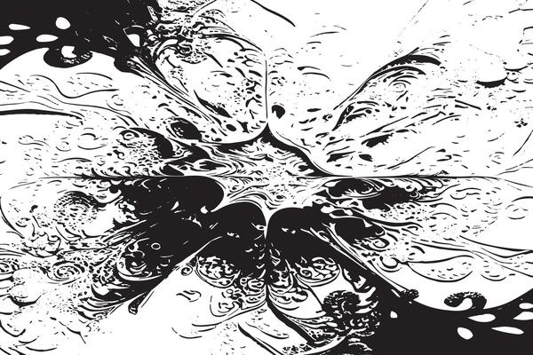 Bold Monochrome Overlay Design with Black Patterns