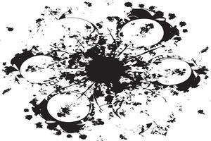 Bold Black Abstract Texture for Overlay on Pure White vector