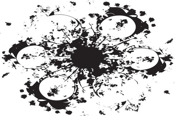 Bold Black Abstract Texture for Overlay on Pure White