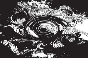 Abstract Black Line Patterns on White Canvas for Artistic Textures vector