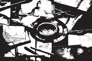 Rustic Grunge Texture in Black and White with Distressed Aesthetics vector