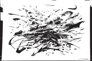 Abstract Black Scribble Texture on White for Artistic Overlays vector