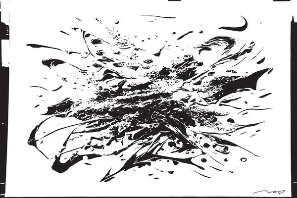 Abstract Black Scribble Texture on White for Artistic Overlays