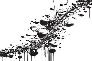 Abstract Monochrome Swirls in Black on White Background for Graphics vector