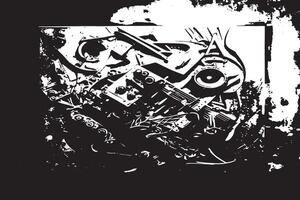 Grungy Black Texture with Monochrome Distress for Artistic Backgrounds vector