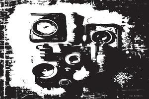 Distressed Black and White Texture with Grunge Effect for Background Design vector