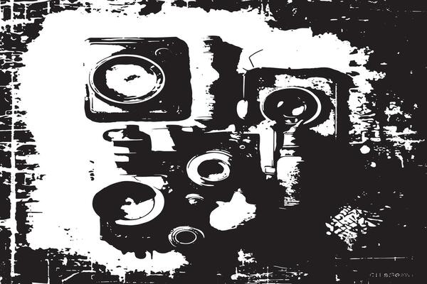 Distressed Black and White Texture with Grunge Effect for Background Design
