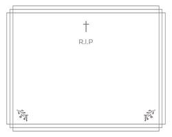 frame for text with flowers. Funeral card. Empty card. Digital Funeral Announcement Invitation vector