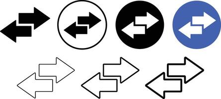 Arrow data transfer icon set. Transfer arrow symbol. Exchange or swap sign vector