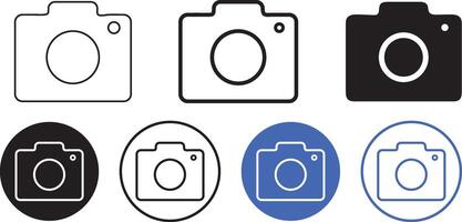 Camera icon set. Photography camera symbol sign vector