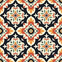 Elegant Vintage Tile Pattern in Earth Tones. Seamless background. vector
