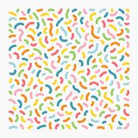 Vibrant multicolored doodle confetti pattern fills square shape. abstract background. vector