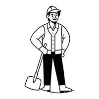 Cartoon Illustration of a Happy Man Simple and Playful Icon. vector